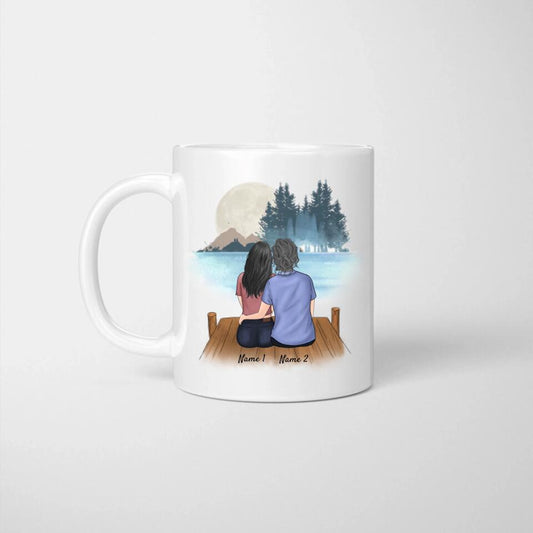 Mejor abuela/madre - Taza personalizada (2 personas)