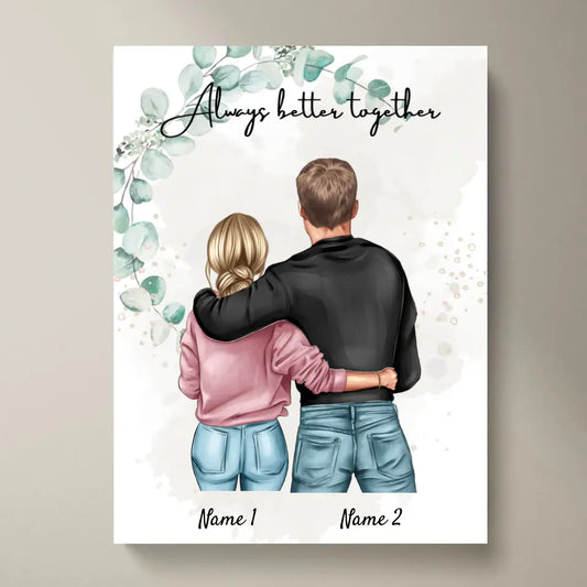 Mejor pareja - Poster Personalizado (mujer con hombre)
