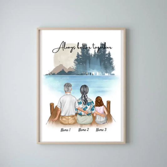 Abuelos con nietos - Póster Personalizado (Abuelos con hasta 2 nietos)