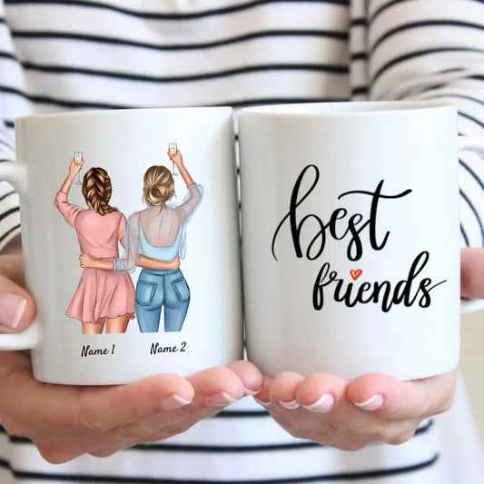 Salud de los mejores amigos - Taza personalizada (para novias y hermanas)