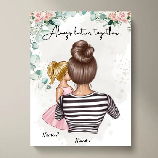 Mejor madre - Póster Personalizado (Mujer con 1-4 Niños)