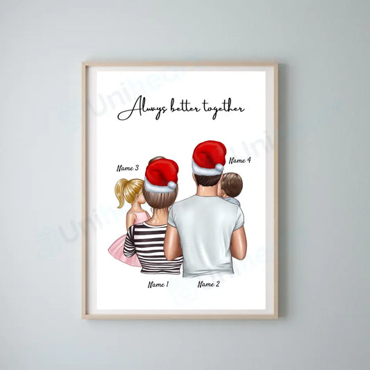 La familia en Navidad - Póster Personalizado