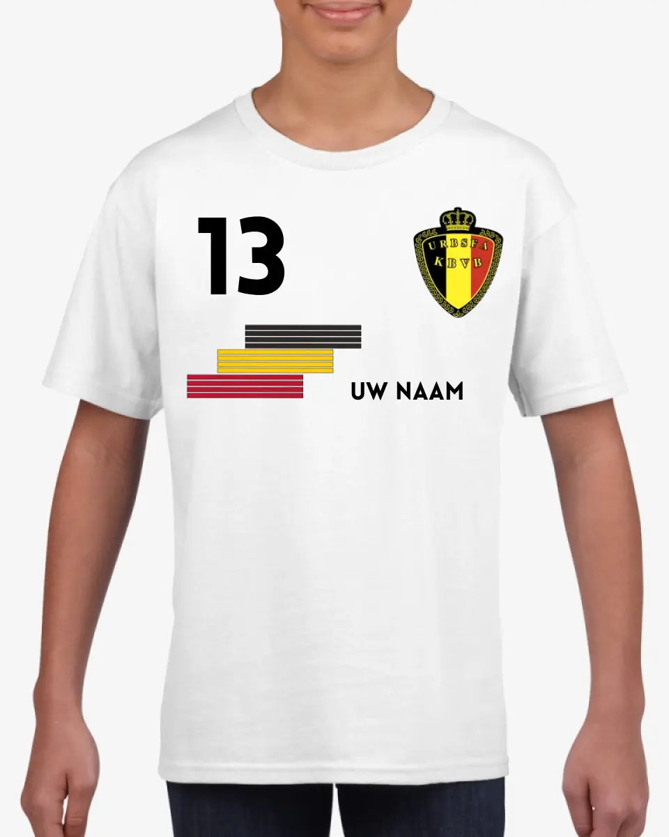 Voetbal België shirt kinderen individueel - Gepersonaliseerd T-Shirt voor Kinderen (100% Katoen)