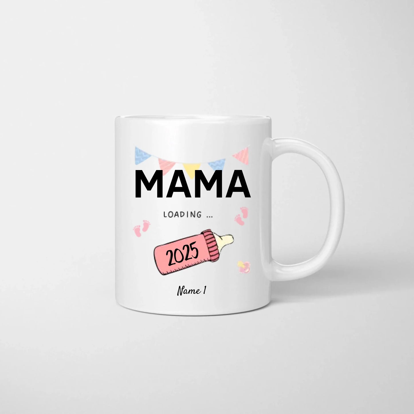Mama Loading 2025 - Personalisierte Tasse für werdende Mütter, Väter, zur Verkündung (Mama, Papa, Oma, Opa, Patin, Pate)