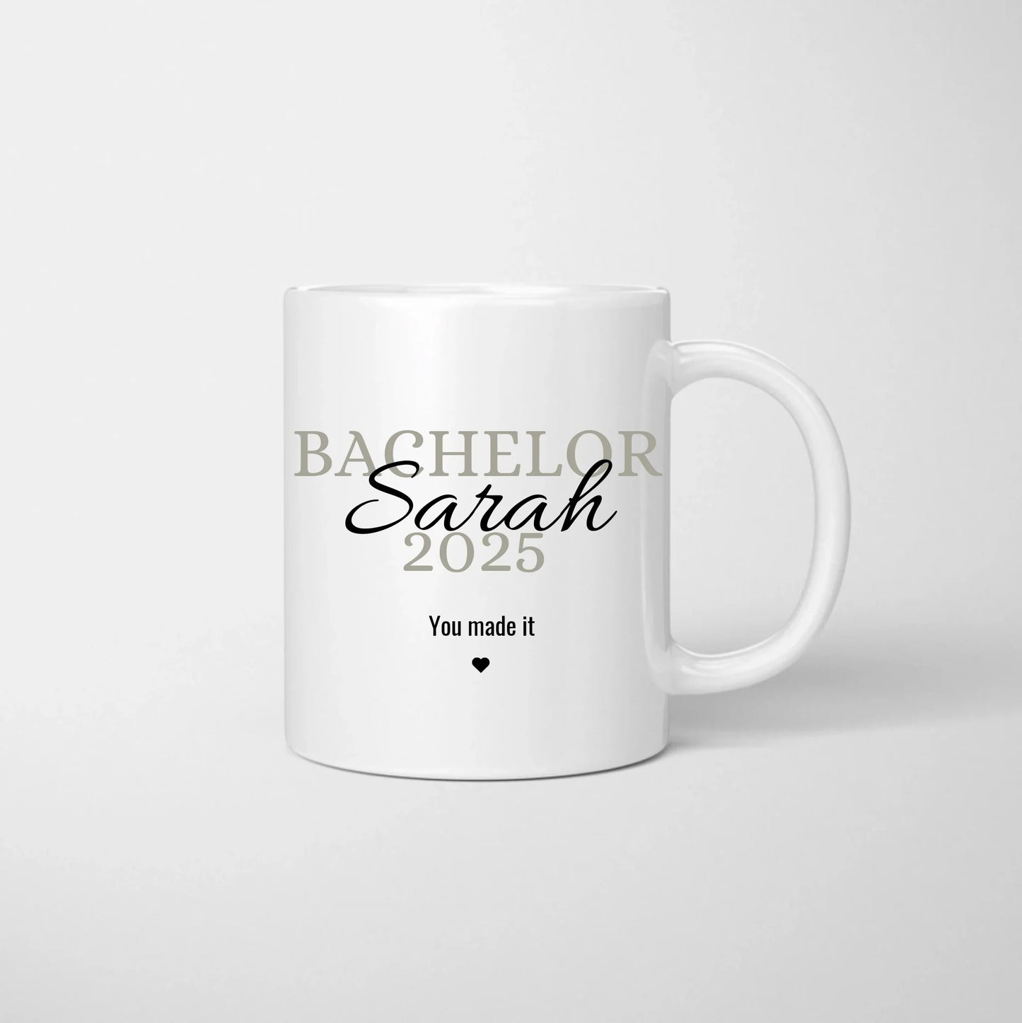 Bachelor Tasse 2025 - Personalisierte Tasse zum Abschluss Abitur, Studium, Bachelor, Master, Ausbildung, Realschule, Examen, Einschulung