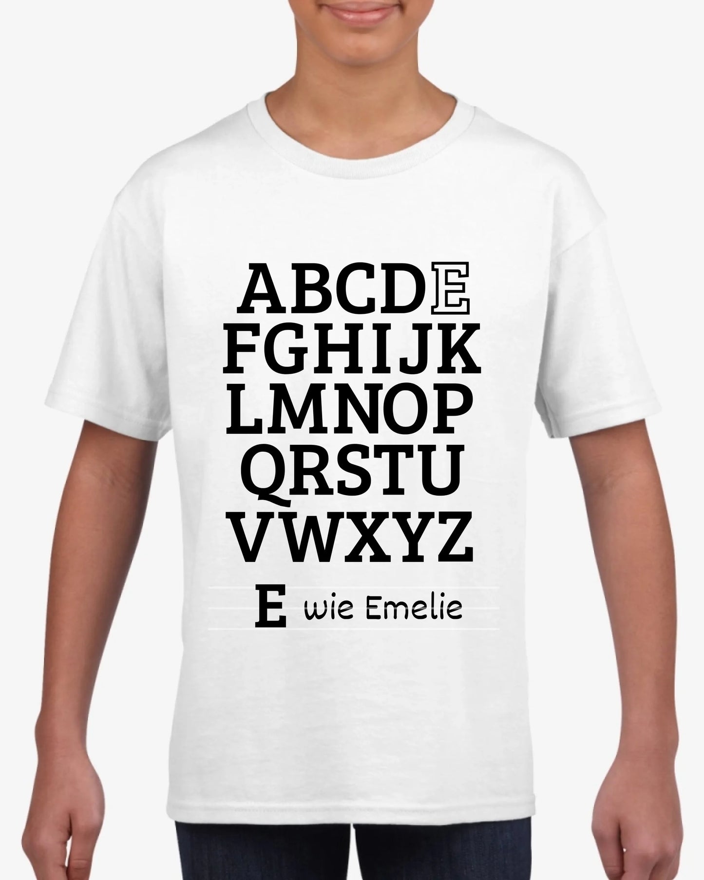 ABC Schüler - Personalisiertes T-Shirt für Kinder, zur Einschulung, 1. Klasse, eigener Name (100% Baumwolle)