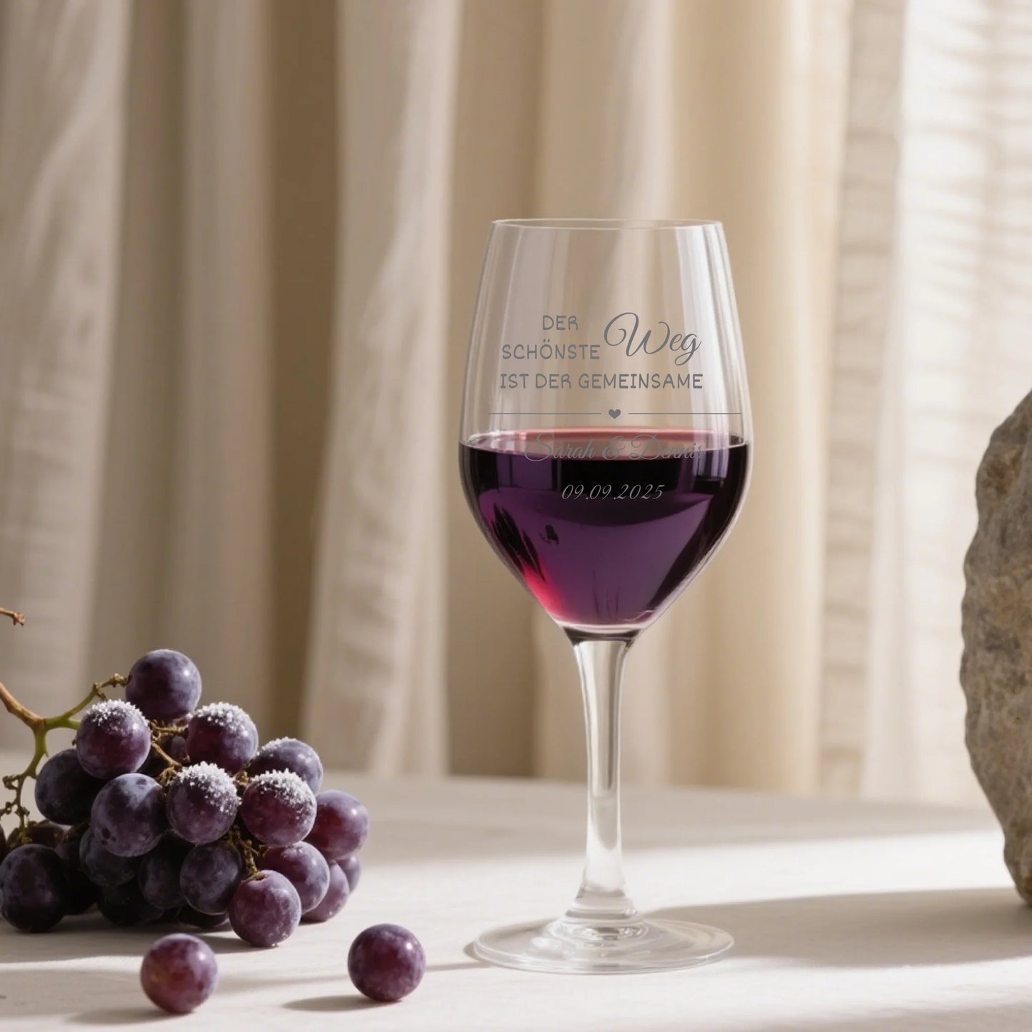 Personalisiertes Weinglas - Der schönste Weg ist der Gemeinsame (für Pärchen, Partner), Verlobung, Hochzeit, Jahrestag