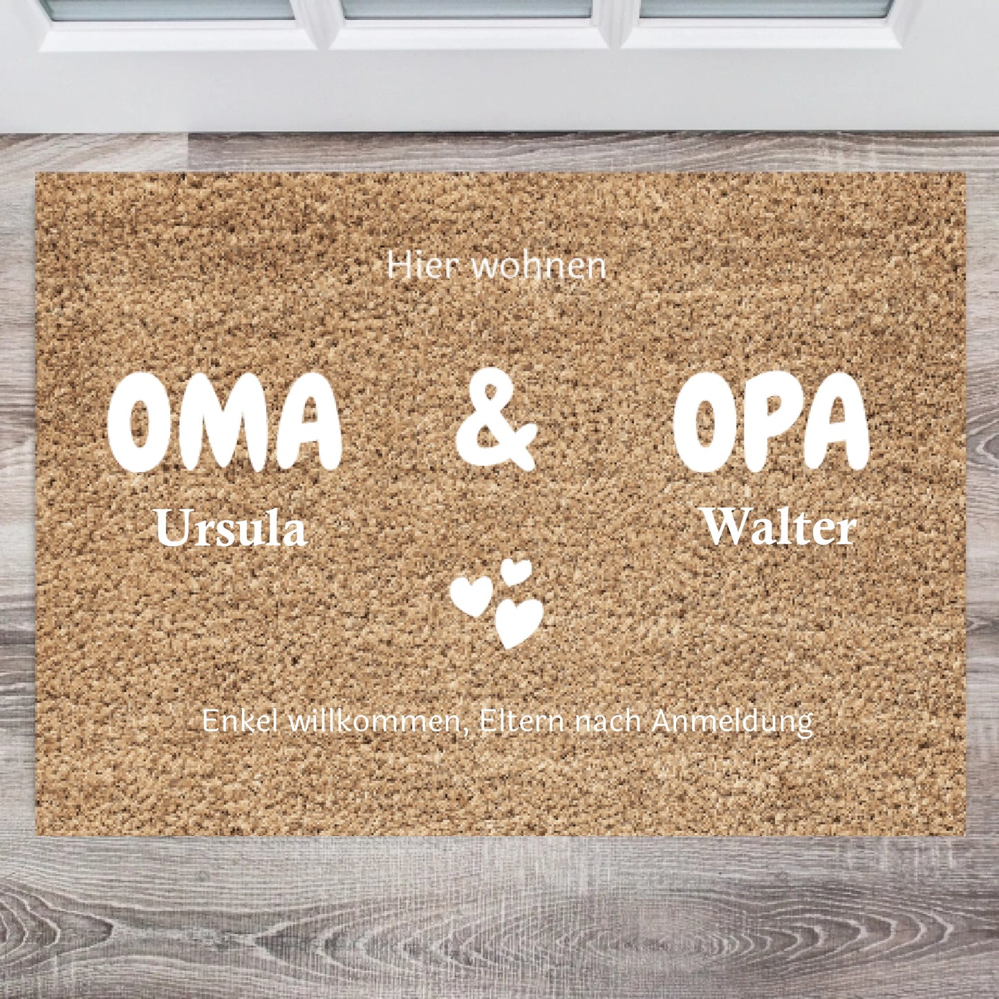 Oma & Opa, Enkel Willkommen - Personalisierte Fußmatte für innen & aussen