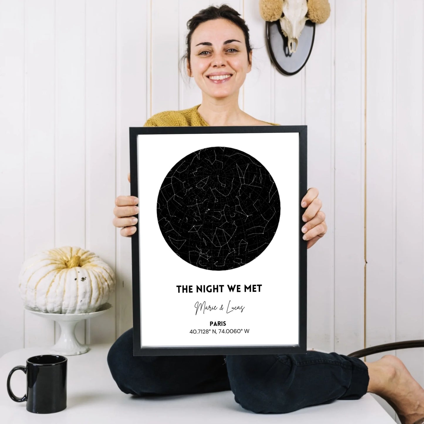 Onze sterrenhemel, The night we met - Gepersonaliseerde sterrenkaartposter, sterrenbeeld