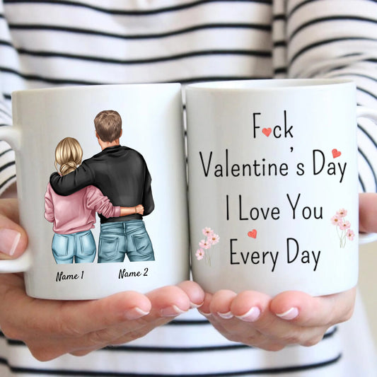 F Valentine's Day - Gepersonaliseerde Valentijnsdagmok voor je partner, partner, koppelmok