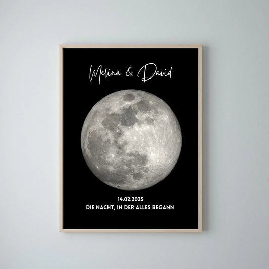 Die Nacht, in der alles begann - Personalisiertes Mondphasen Poster