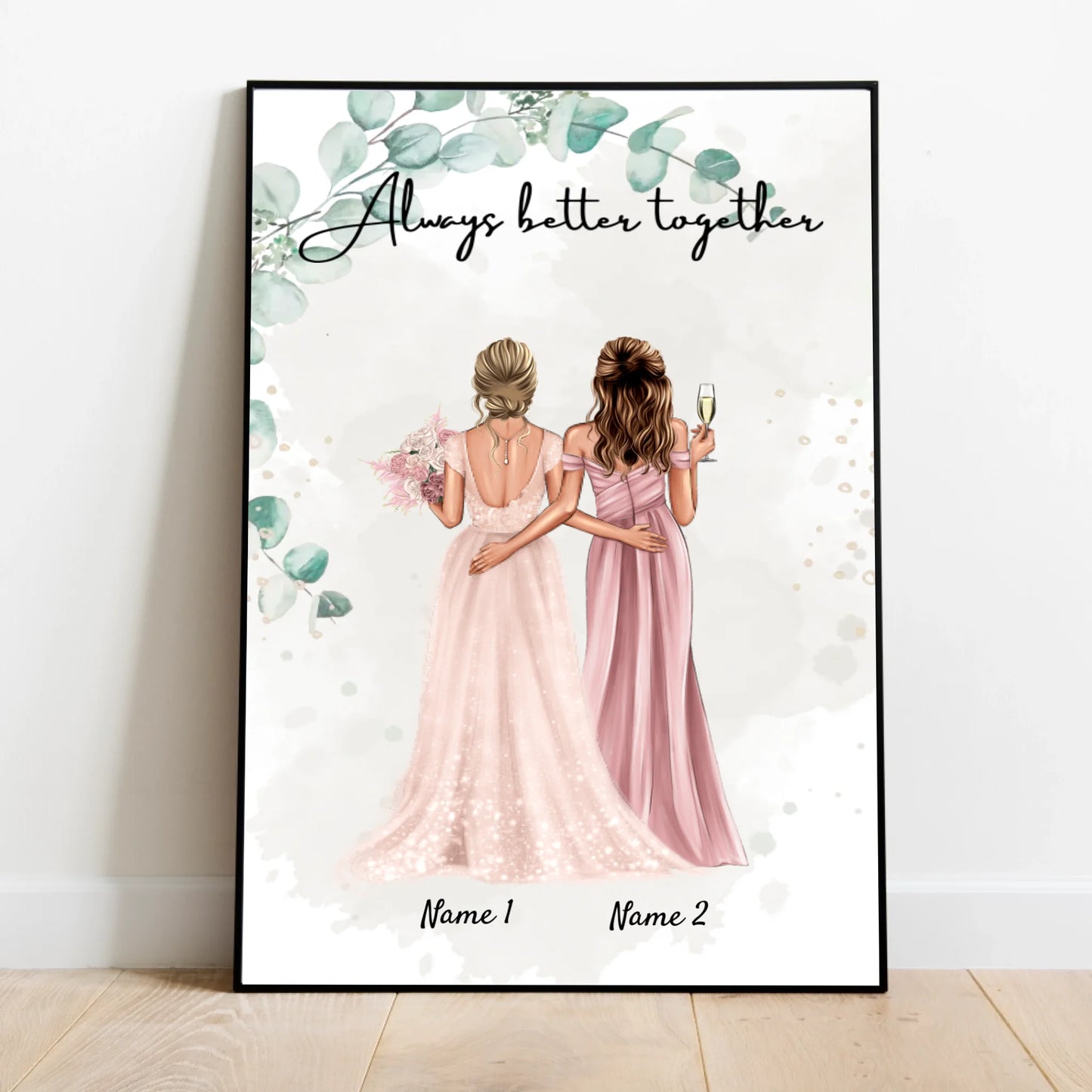 Novia y Dama de Honor - Poster de compromiso/boda Personalizado