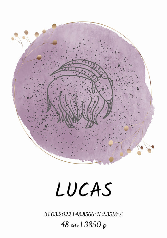 Póster de nacimiento del zodiaco - Póster personalizado