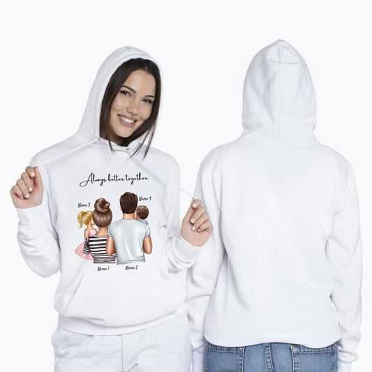 Mi familia - Sudadera personalizada unisex (hasta 4 niños)
