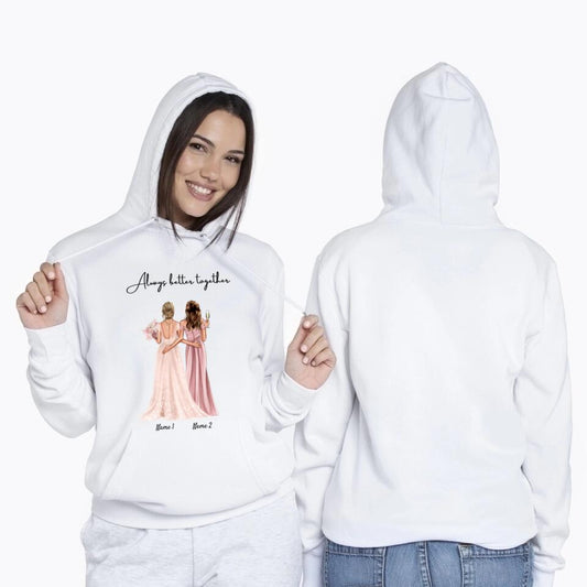 Novia con dama de honor - Sudadera personalizada unisex