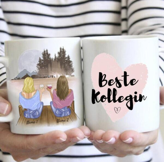 Mejores Colegas con Bebida - Taza personalizada (2-3 personas)