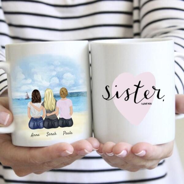 Mejores Hermanas - Taza personalizada (2-5 personas)