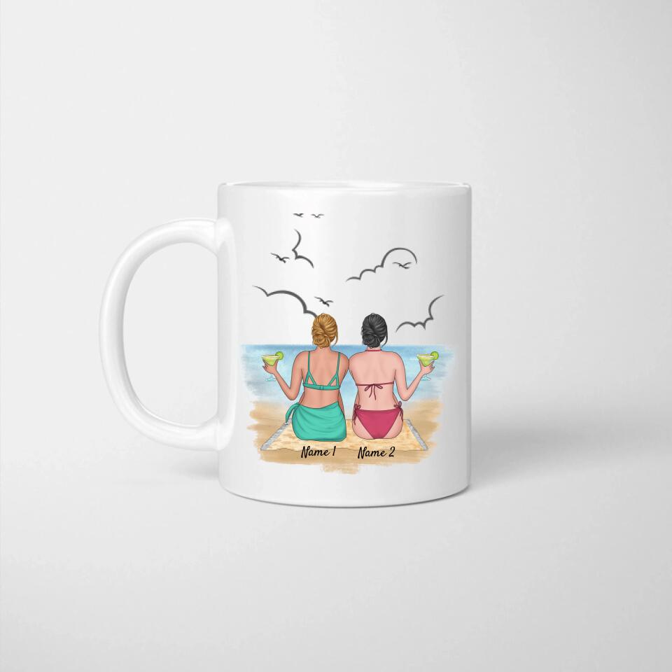 Hermana favorita en la playa - Taza personalizada Edición Bikini (2-3 Hermanas)