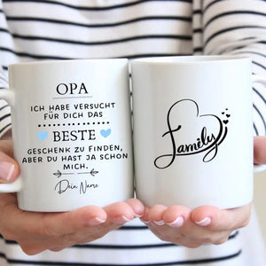 Bestes Geschenk für Opa - Personalisierte Tasse (Für Mama, Papa, Oma oder Opa)