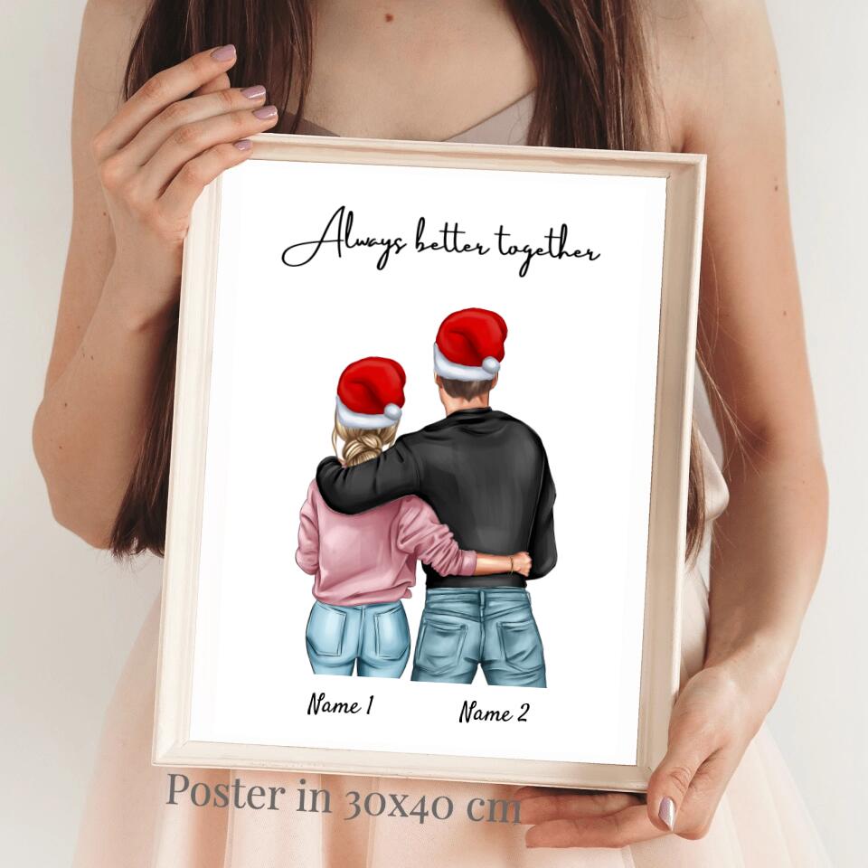 Edición navideña de la mejor pareja - Póster Personalizado