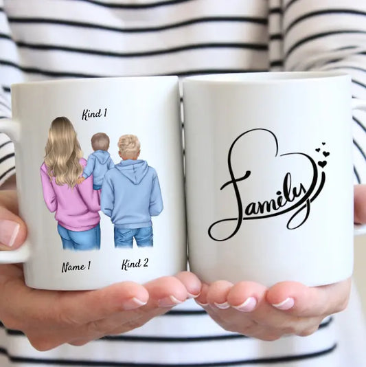 Mama mit Kindern - Personalisierte Tasse (1-3 Kinder)