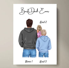 Cargar imagen en el visor de la galería, Bester Papa Poster - Personalisiertes Poster (1-4 Kinder, Teenager)
