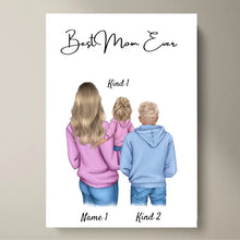 Cargar imagen en el visor de la galería, Beste Mama Poster - Personalisiertes Poster (1-4 Kinder, Teenager)
