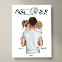 Cargar imagen en el visor de la galería, Bester Papa auf der Welt - Personalisiertes Poster (Vater mit Kindern)
