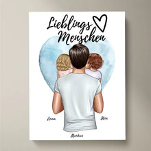Cargar imagen en el visor de la galería, Papa, mein Lieblingsmensch - Personalisiertes Poster (Vater mit 1-4 Kindern)
