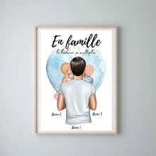 Cargar imagen en el visor de la galería, Best Dad, Meilleur papa avec des enfants - Poster Personnalisé (1 ou 4 enfants)
