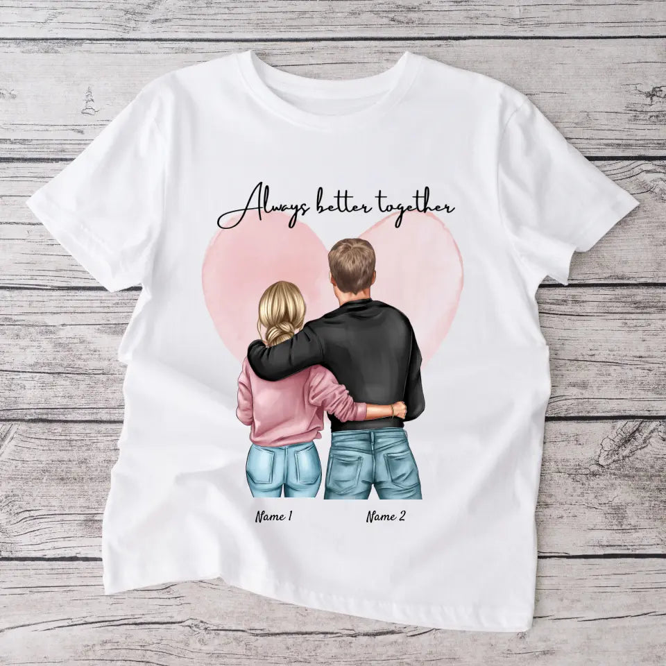 Mejor pareja - Camiseta personalizada (100% algodón, unisex)
