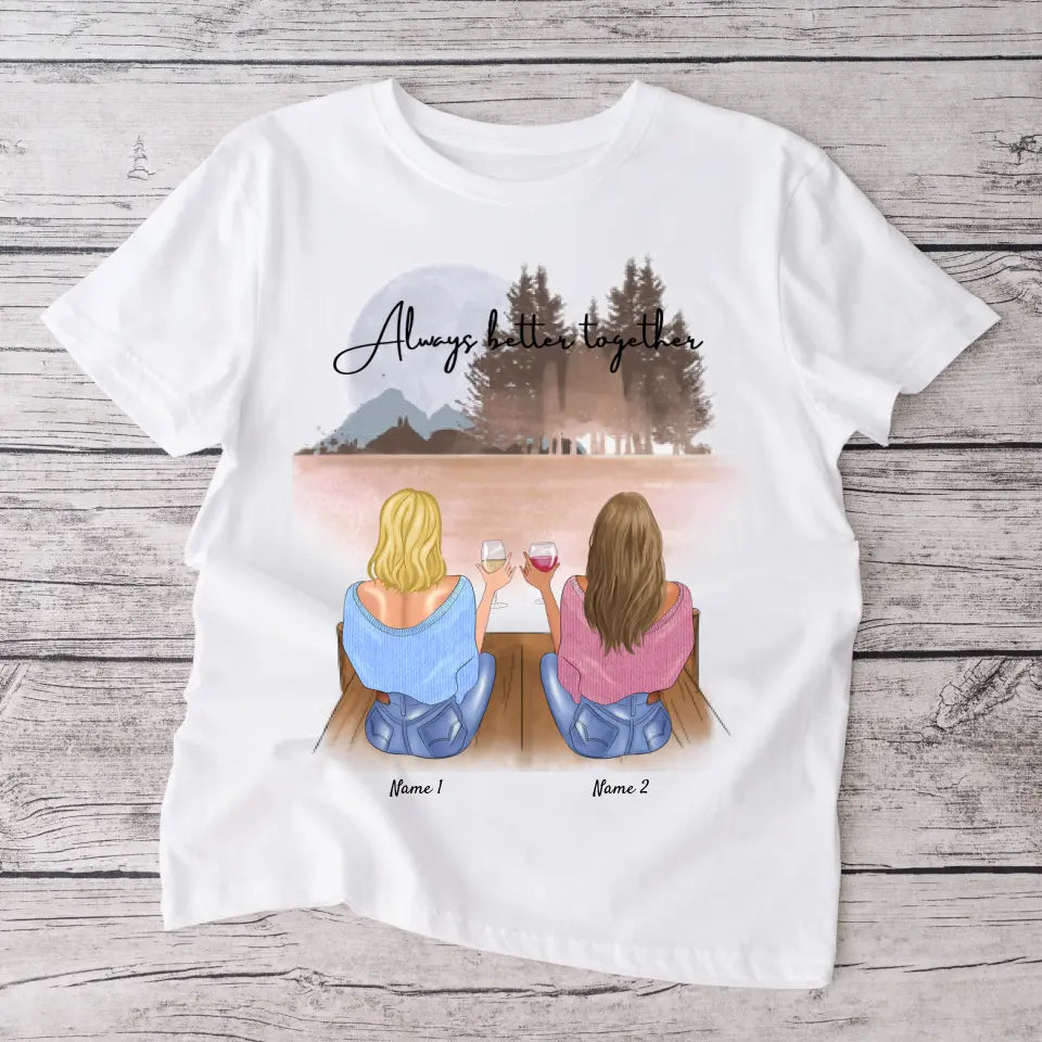 Los mejores amigos con la bebida - Camiseta personalizada (100% Algodón, Unisex)