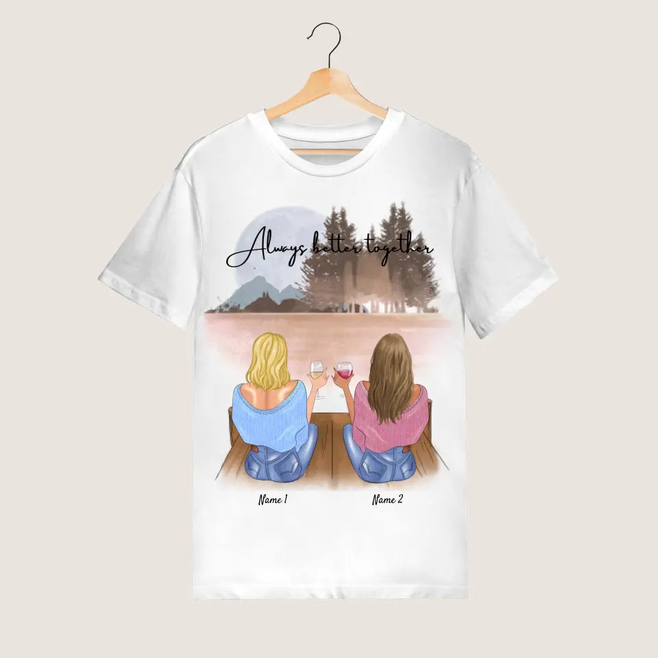 Los mejores amigos con la bebida - Camiseta personalizada (100% Algodón, Unisex)