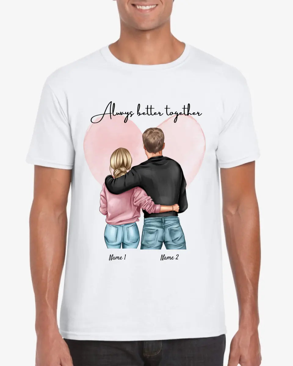 Mejor pareja - Camiseta personalizada (100% algodón, unisex)