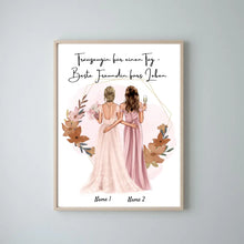 Cargar imagen en el visor de la galería, Trauzeugin für einen Tag - Beste Freundin fürs Leben - Personalisierte Leinwand zur Verlobung/Hochzeit
