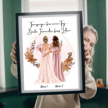 Cargar imagen en el visor de la galería, Trauzeugin für einen Tag - Beste Freundin fürs Leben - Personalisierte Leinwand zur Verlobung/Hochzeit
