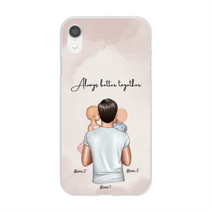 Papá con niños - Funda de móvil personalizada (hasta 4 niños)