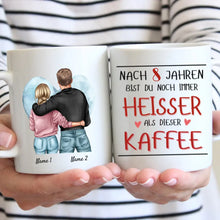 Cargar imagen en el visor de la galería, Du bist heisser als Kaffee - Personalisierte Tasse für Pärchen, Jahrestag, Hochzeitstag
