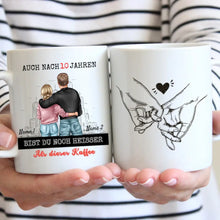 Cargar imagen en el visor de la galería, Auch nach 10 Jahren, bist du noch heisser als dieser Kaffee - Personalisiertes Geschenk für Paare, Partner, Jahrestag, Hochzeitstag
