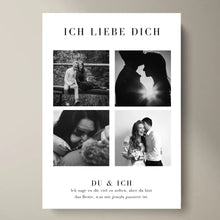 Cargar imagen en el visor de la galería, &quot;Ich liebe dich&quot; Personalisierte Foto-Collage Poster für Pärchen, deinen Partner
