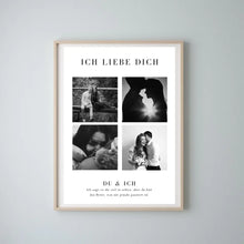 Cargar imagen en el visor de la galería, &quot;Ich liebe dich&quot; Personalisierte Foto-Collage Poster für Pärchen, deinen Partner
