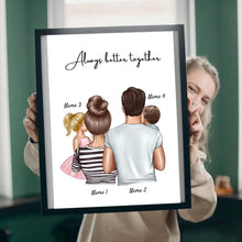 Cargar imagen en el visor de la galería, Familia feliz - Póster Personalizado (Padres con 1-4 niños)
