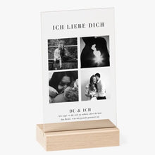 Cargar imagen en el visor de la galería, Personalisiertes Pärchen Acrylglas Cover - Fotocollage &quot;Ich liebe dich&quot;
