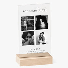 Cargar imagen en el visor de la galería, Personalisiertes Pärchen Acrylglas Cover - Fotocollage &quot;Ich liebe dich&quot;
