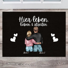 Cargar imagen en el visor de la galería, Bestes Paar - Personalisierte Fußmatte Schwarz für innen &amp; aussen
