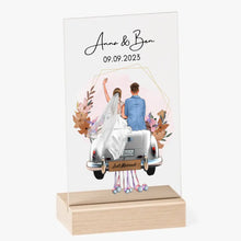 Cargar imagen en el visor de la galería, &quot;Just Married&quot; Personalisiertes Acrylglas-Bild zur Hochzeit - Für Ehepaare, Braut &amp; Bräutigamm, Geldgeschenk
