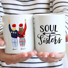 Cargar imagen en el visor de la galería, Mejores amigos en Navidad - Taza Personalizada (2-4 mujeres)
