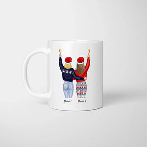 Mejores amigos en Navidad - Taza Personalizada (2-4 mujeres)