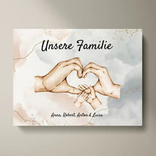 Cargar imagen en el visor de la galería, Personalisierte Leinwand &quot;Unsere Familie&quot;
