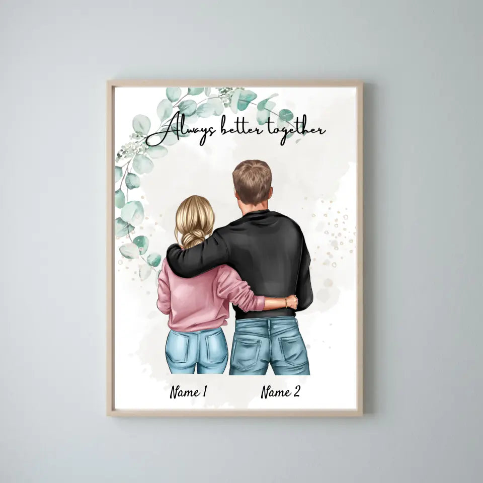 Mejor pareja - Poster Personalizado (mujer con hombre)